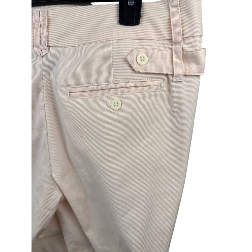 Norma Kamali Pink Pinstripe Pants 12 Straight High Rise Adjustable Waist Light - Picture 6 of 9